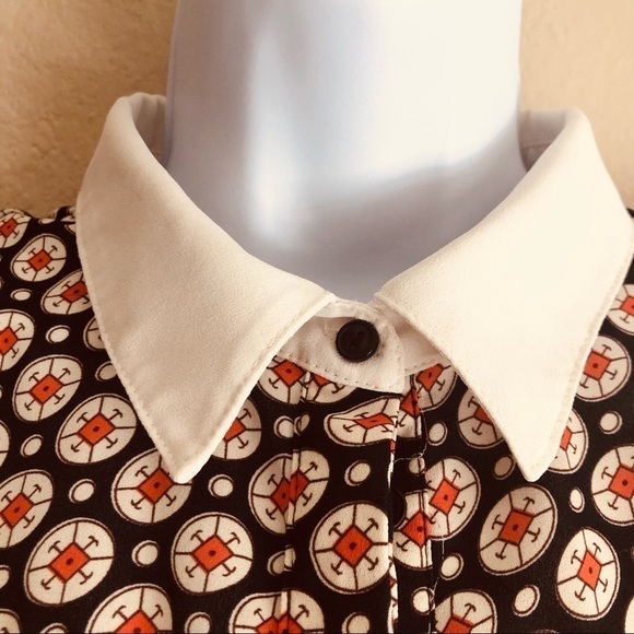 Maison Jules Printed Pleaded Buttons Down Dress S - Picture 8 of 16